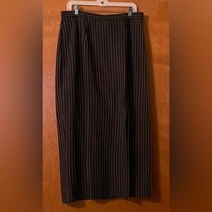 Women’s long skirt, black with white pinstripe size 14/16